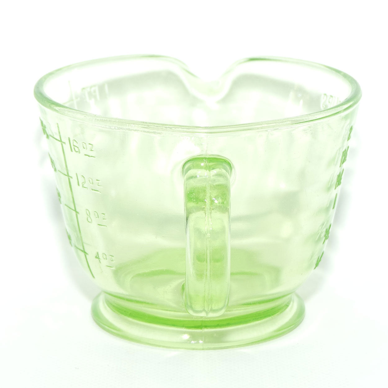 Green Glass | Uranium Glass 2 Cup measure wide Measuring Jug | 9.5cm tall | #1
