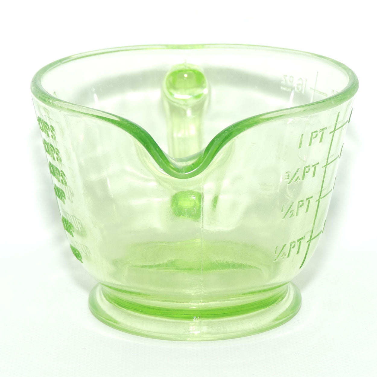 Green Glass | Uranium Glass 2 Cup measure wide Measuring Jug | 9.5cm tall | #1