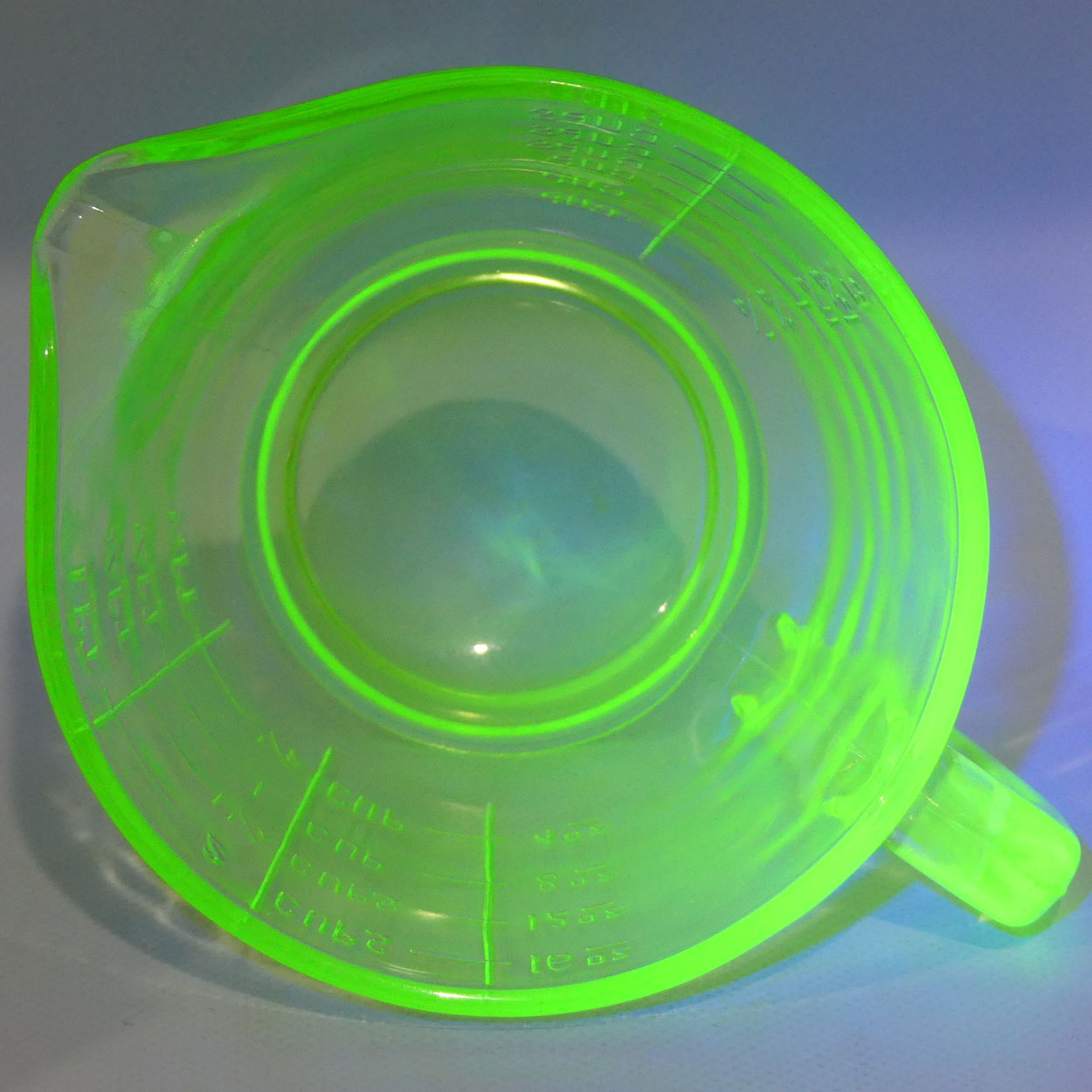 Green Glass | Uranium Glass 2 Cup measure wide Measuring Jug | 9.5cm tall | #1
