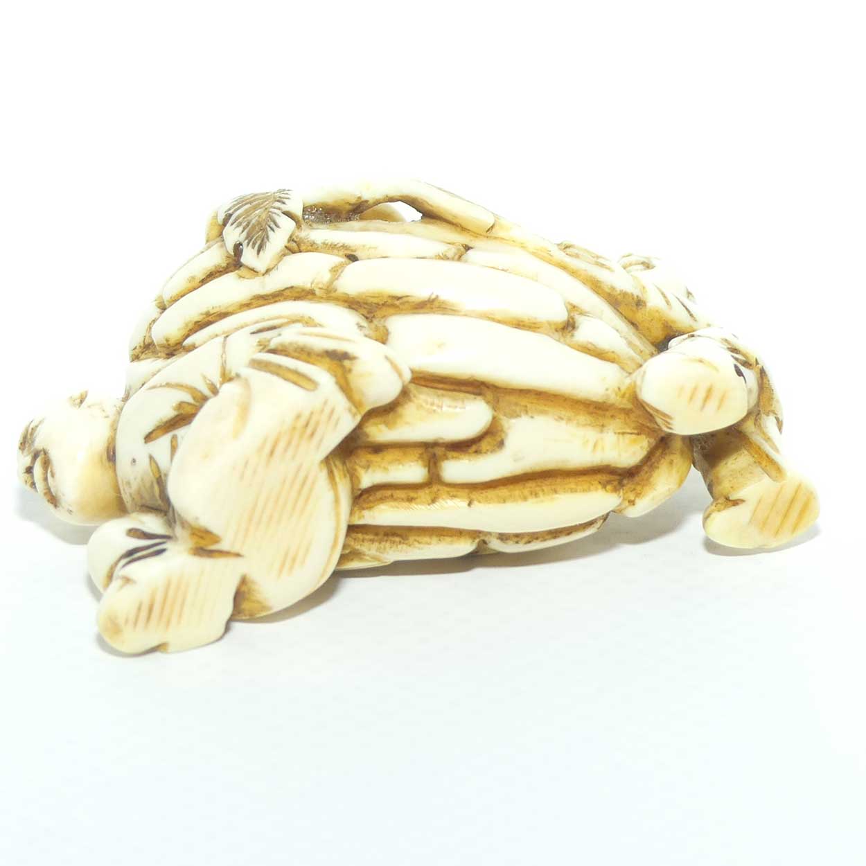 Japanese Carved Ivory Netsuke or Okimono | Two Men Carrying