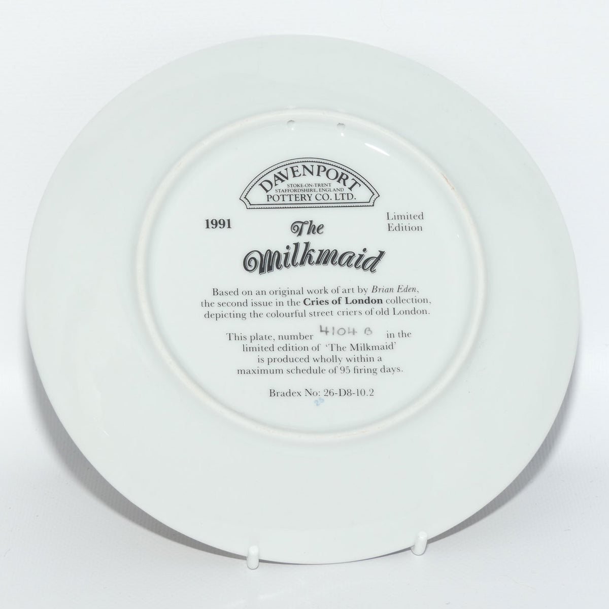 Bradex 26 D8 10.2 | Cries of London #2 plate | The Milkmaid