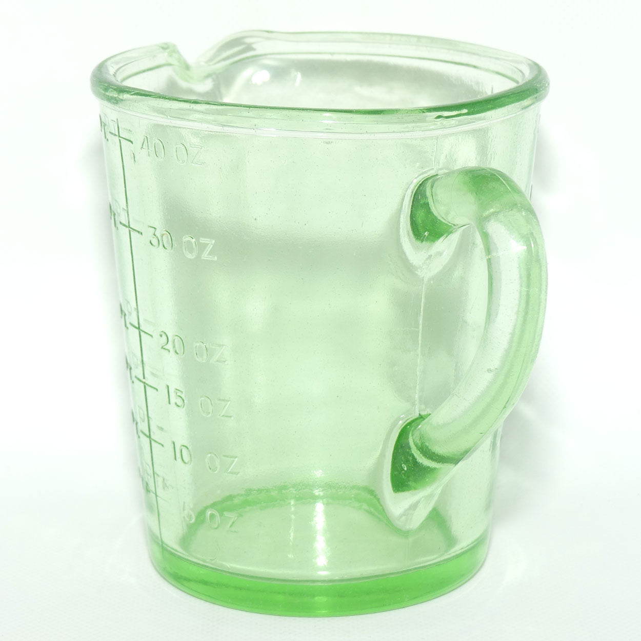 Green Depression Glass 2 Pint 40 OZ 5 Cups measuring jug | #2