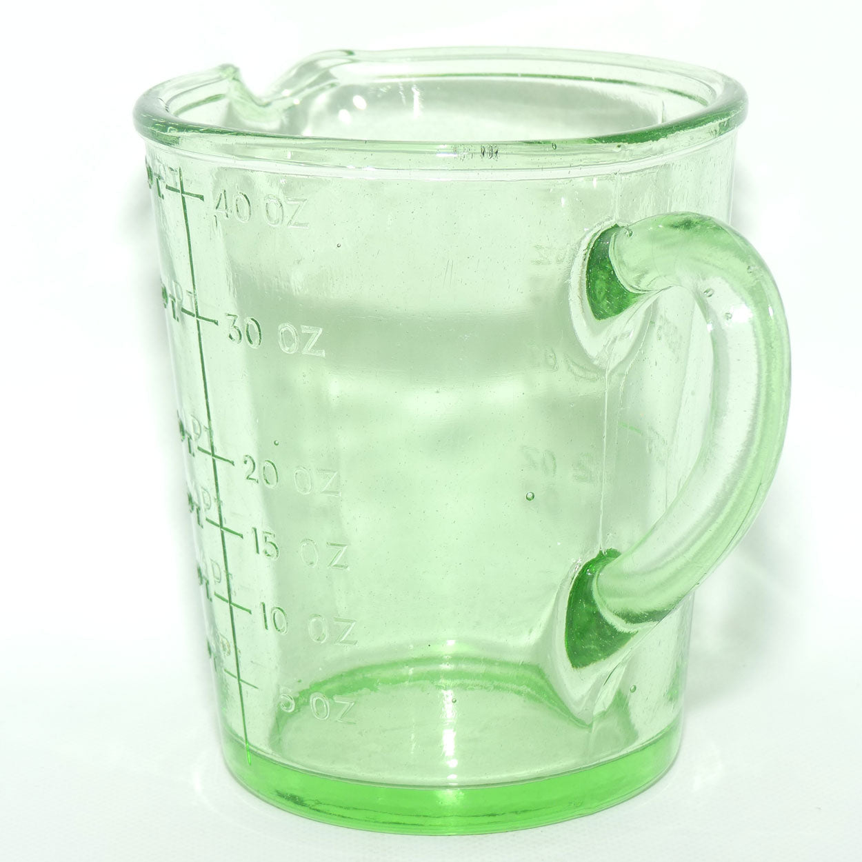 Green Depression Glass 2 Pint 40 OZ 5 Cups measuring jug | #3
