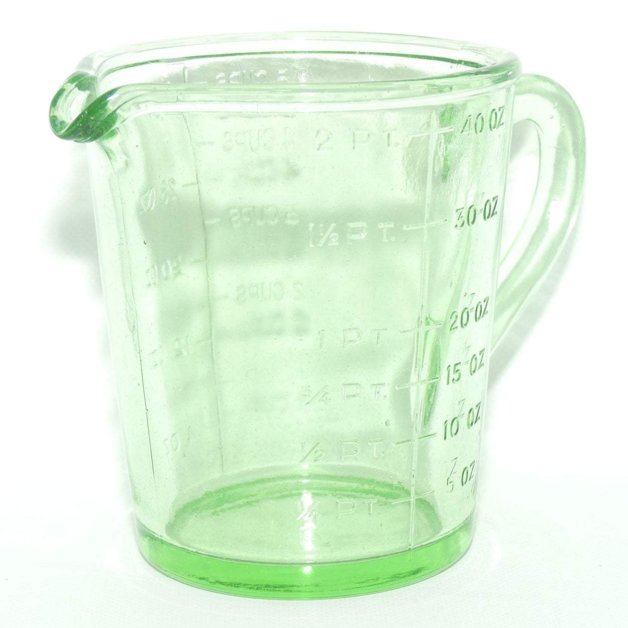 Green Depression Glass 2 Pint 40 OZ 5 Cups measuring jug | #3