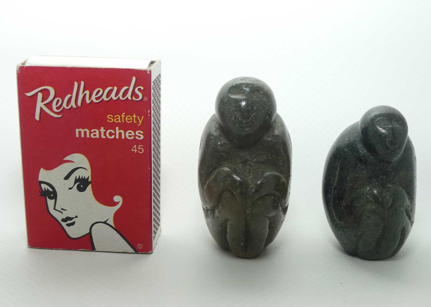 Two Carved Stone Monkeys