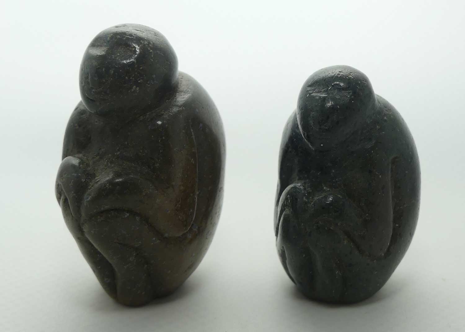 Two Carved Stone Monkeys