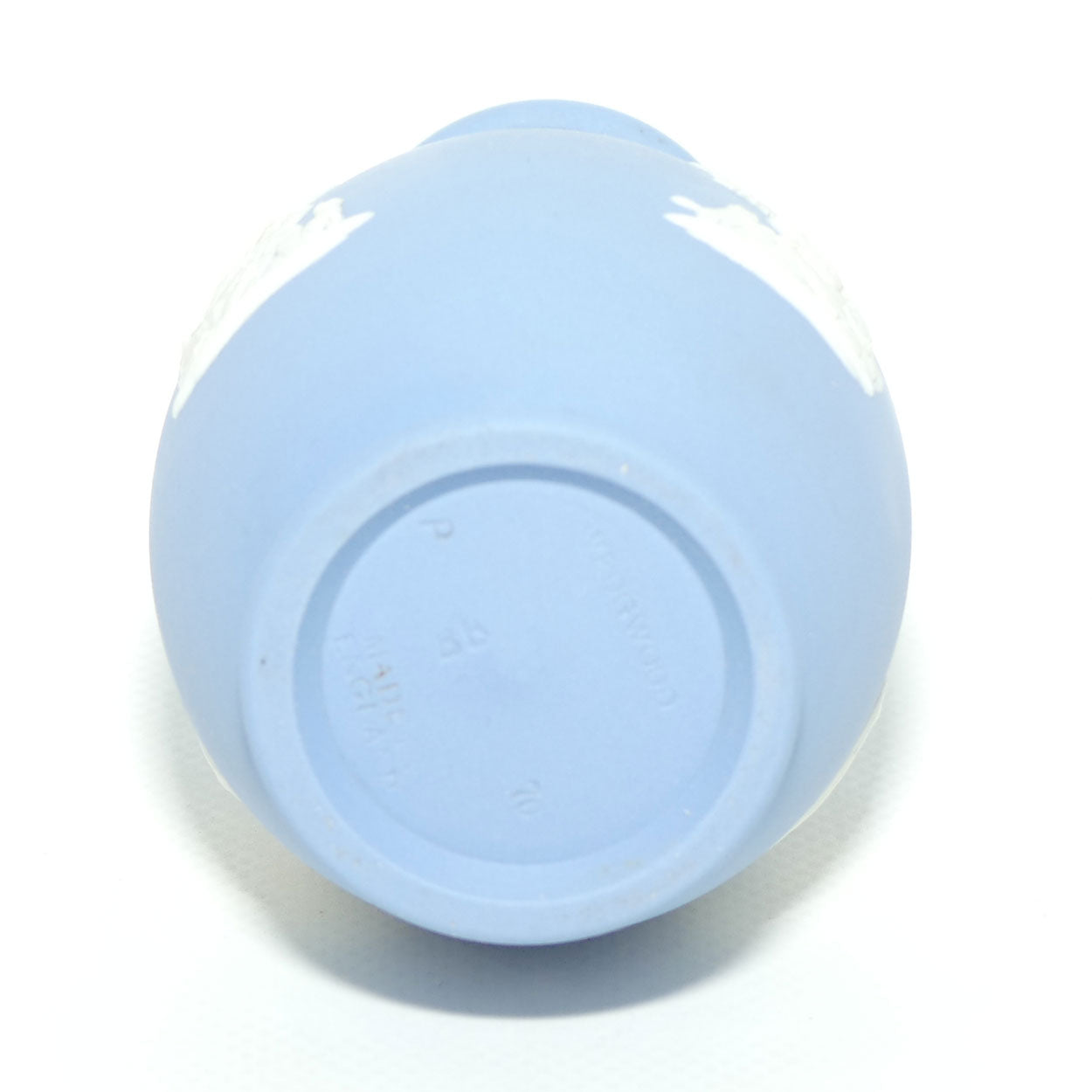 Wedgwood Jasper | White on Pale Blue | Ovoid body vase | 2 Cherubs | Farmer Couple