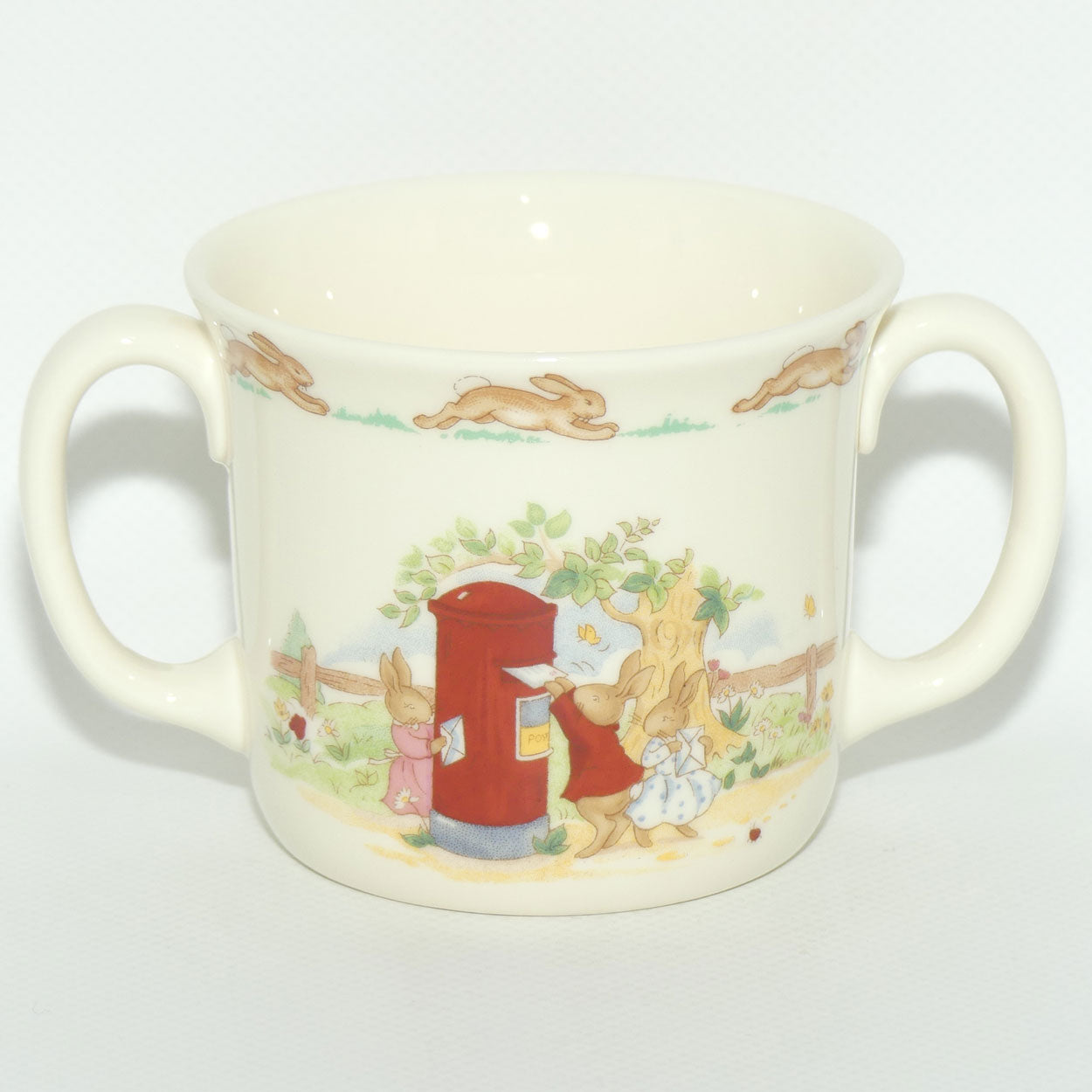 Royal Doulton Bunnykins Letter Box | Carrying Letter 2 handled Hug a Mug | boxed