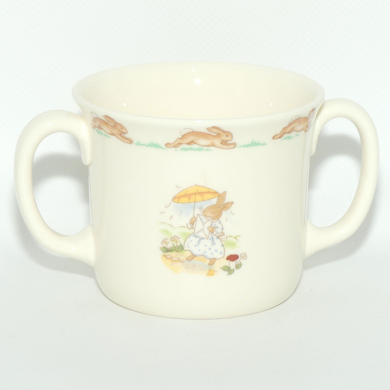 Royal Doulton Bunnykins Letter Box | Carrying Letter 2 handled Hug a Mug | boxed