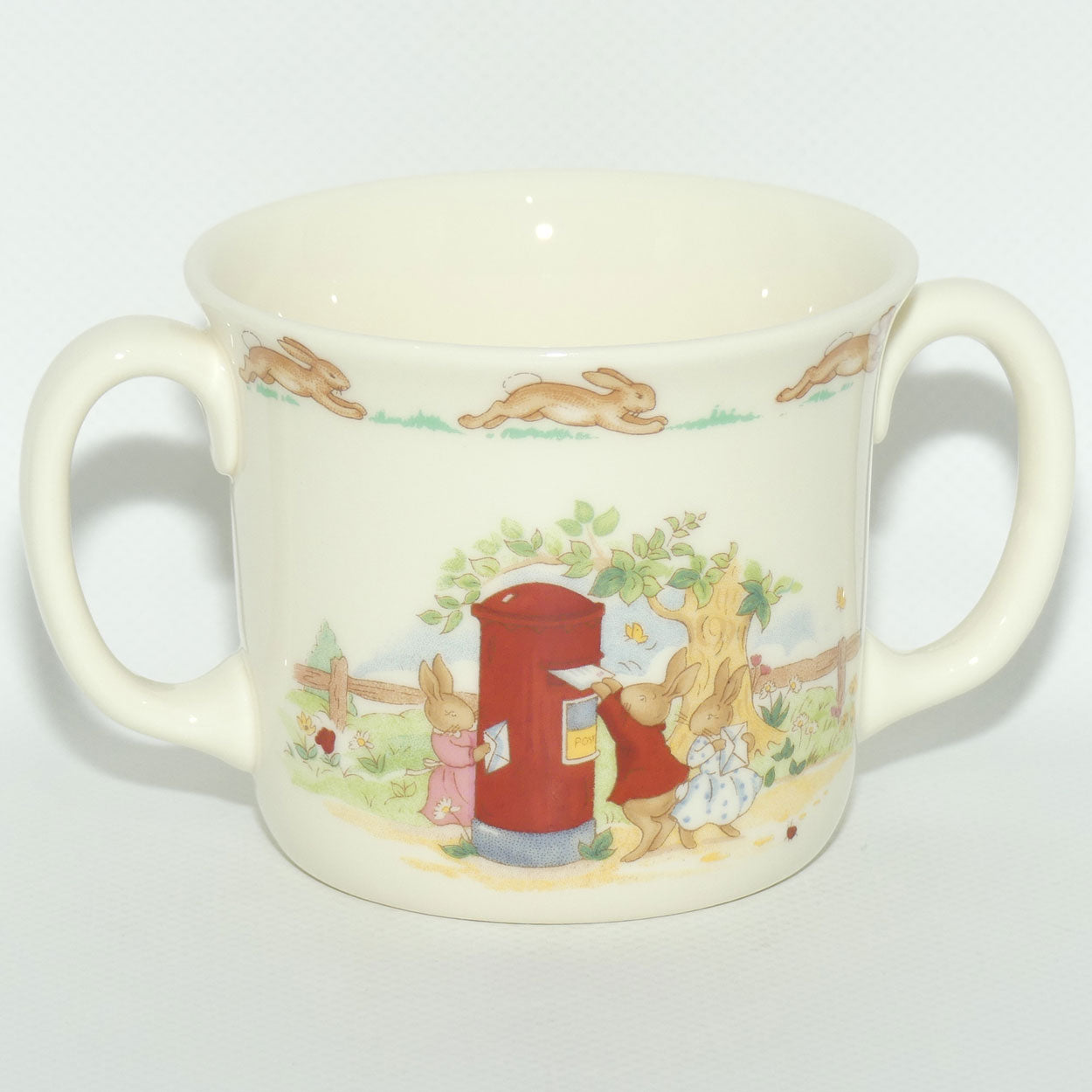 Royal Doulton Bunnykins Letter Box | Carrying Letter 2 handled Hug a Mug | boxed