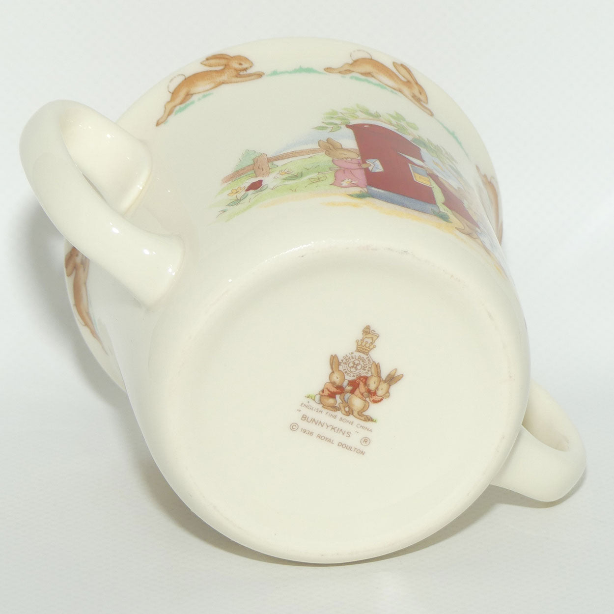 Royal Doulton Bunnykins Letter Box | Carrying Letter 2 handled Hug a Mug | boxed