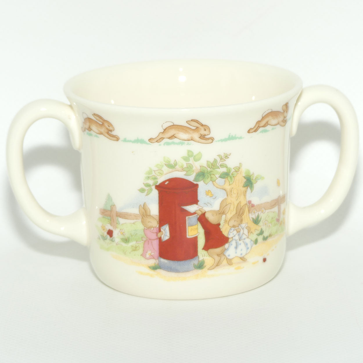 Royal Doulton Bunnykins Letter Box | Carrying Letter 2 handled Hug a Mug | no box