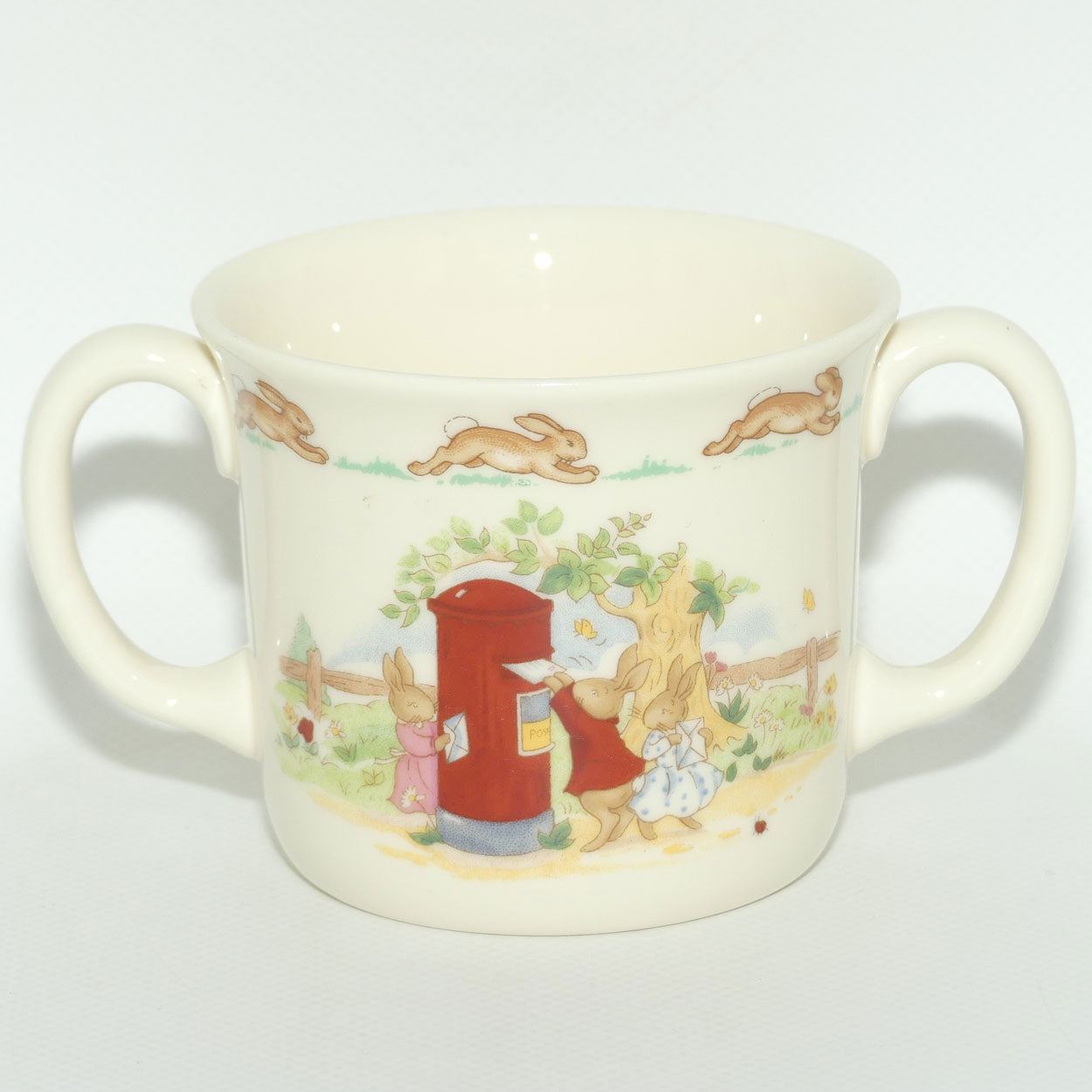 Royal Doulton Bunnykins Letter Box | Carrying Letter 2 handled Hug a Mug | no box