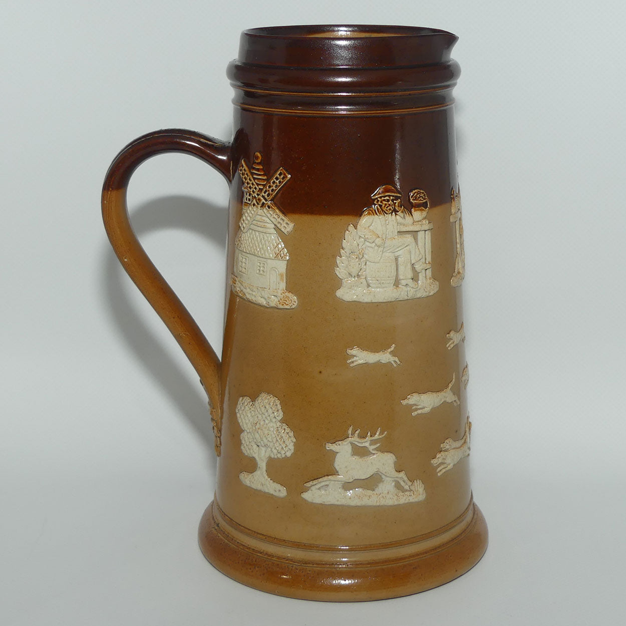 Doulton Lambeth Harvest Hunting tall ale jug | Shape 3233
