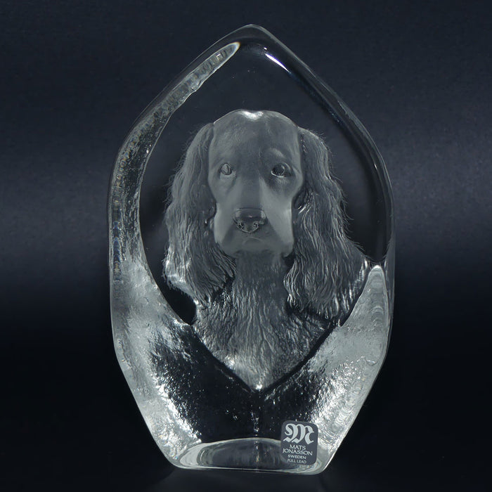 Mats Jonasson Sweden Crystal | 3692 Cocker Spaniel Plaque paperweight