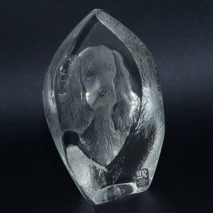 Mats Jonasson Sweden Crystal | 3692 Cocker Spaniel Plaque paperweight