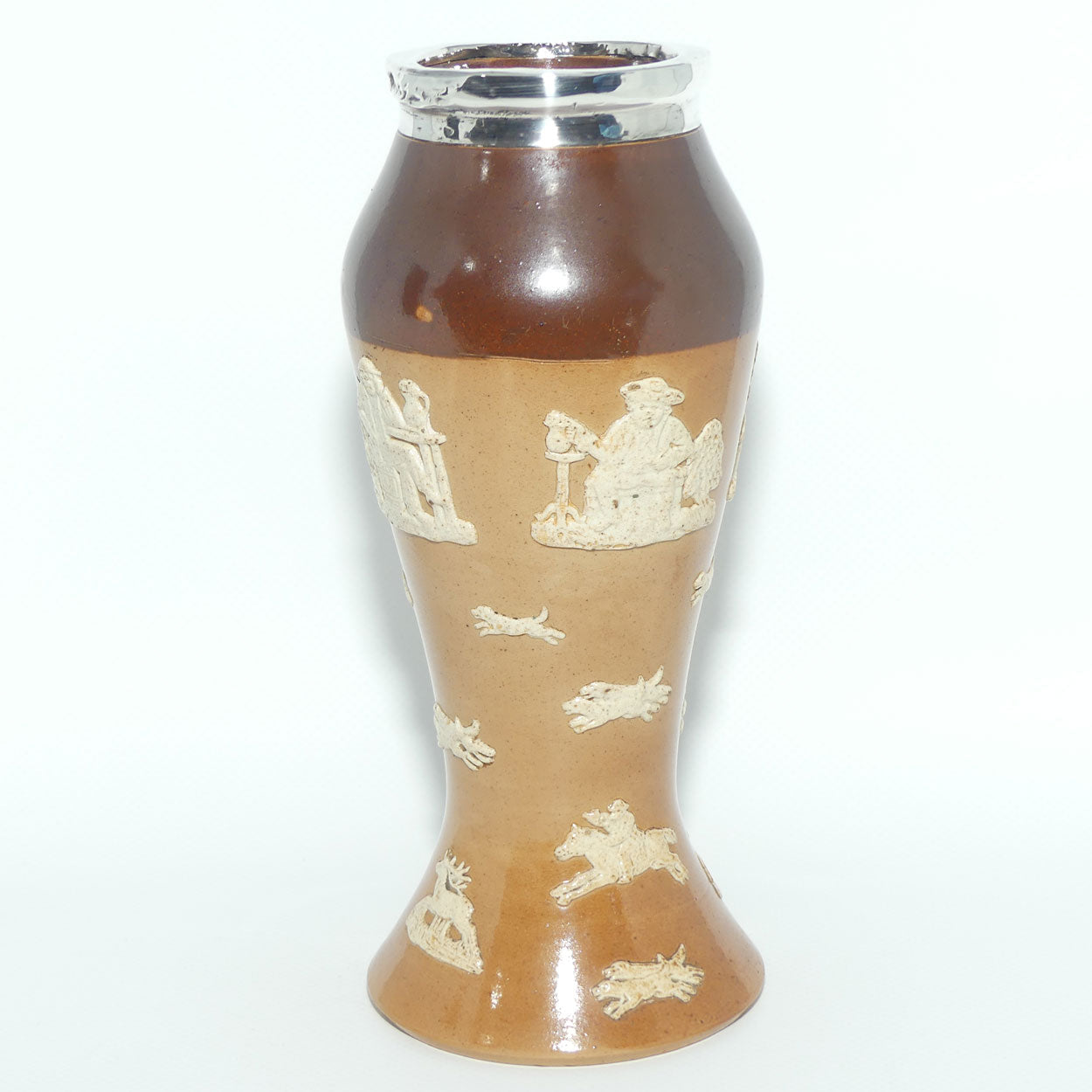 Royal Doulton Harvest Hunting vase with Silver rim | Shape 3929