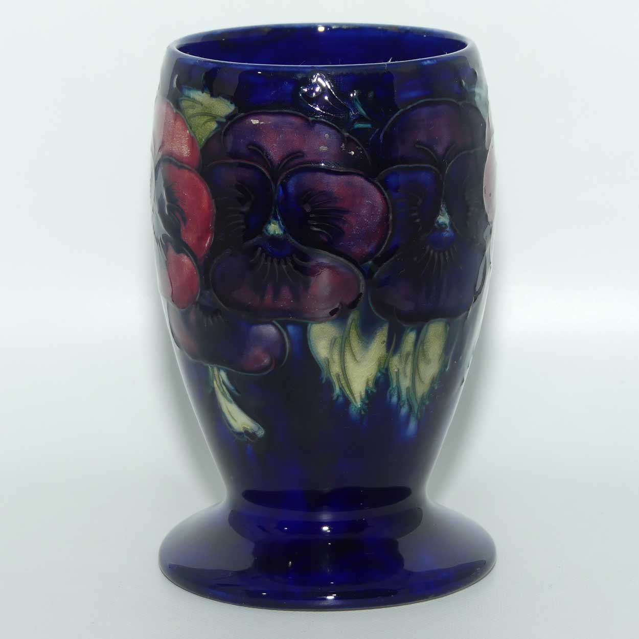 William Moorcroft Pansy vase  with wide footed base | Shape 393