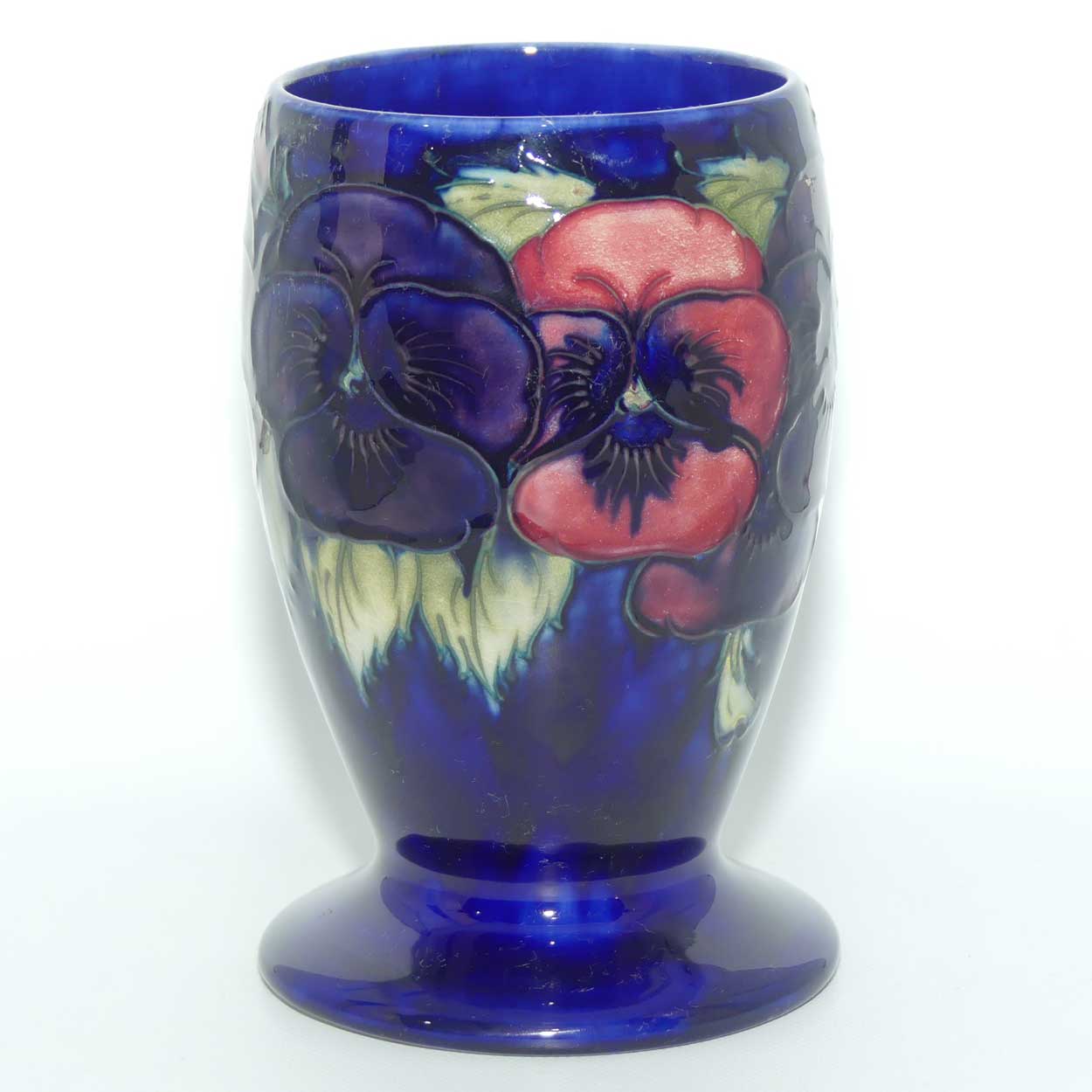 William Moorcroft Pansy vase  with wide footed base | Shape 393