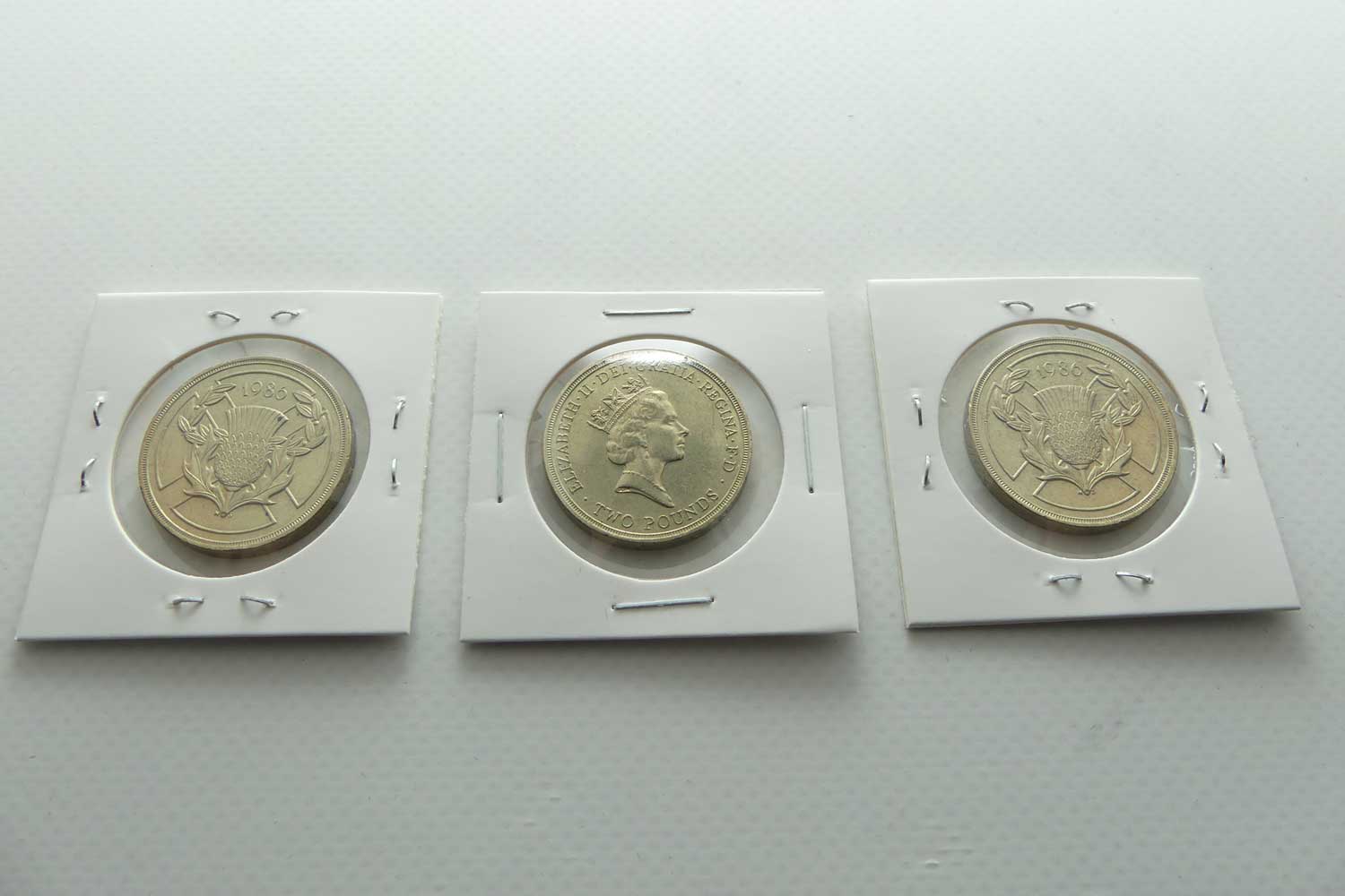 Great Britain 1986 Commonwealth Games 2 Pounds coins | collectors lot of 3 coins