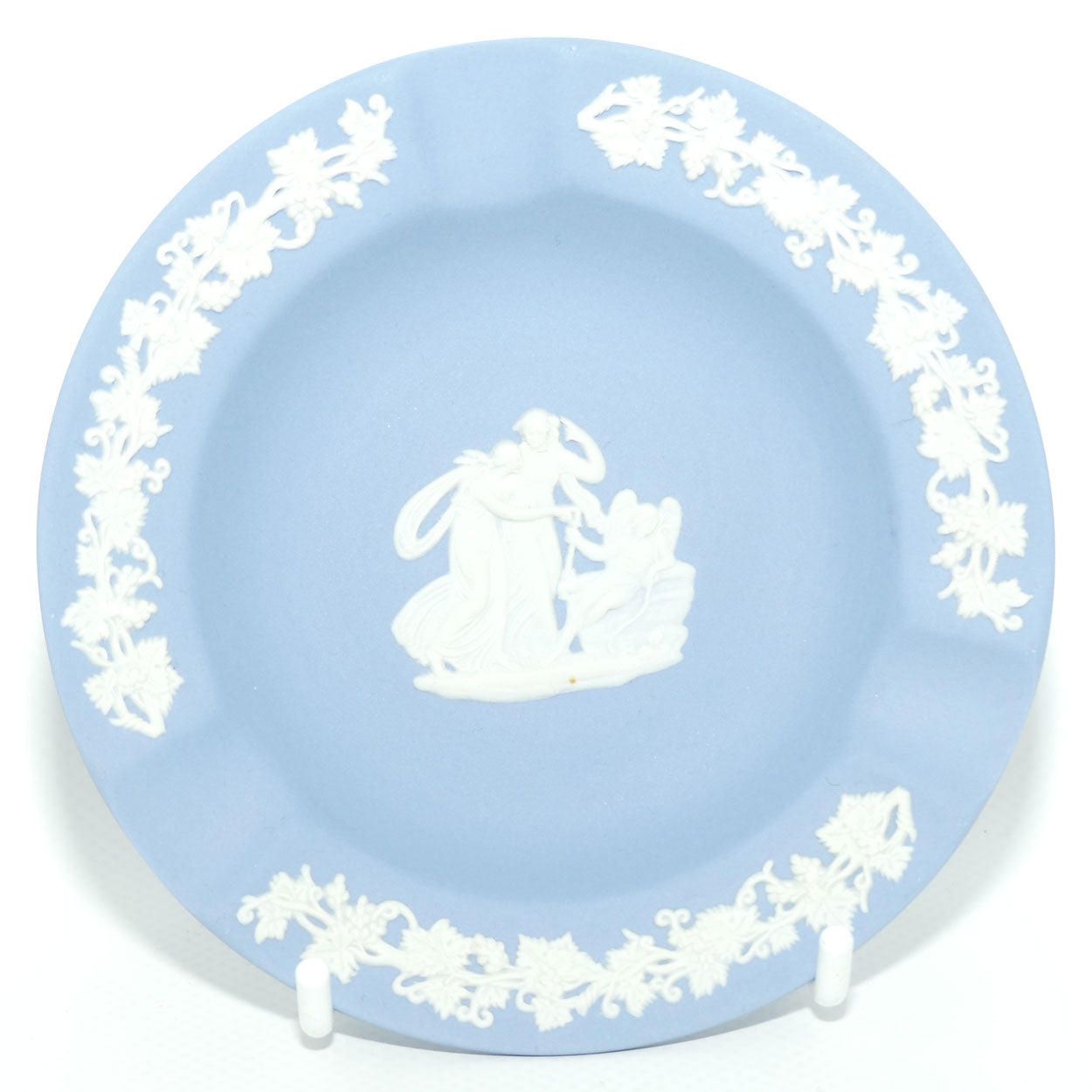 Wedgwood Jasper | White on Pale Blue | Ashtray with Grape and Vine border
