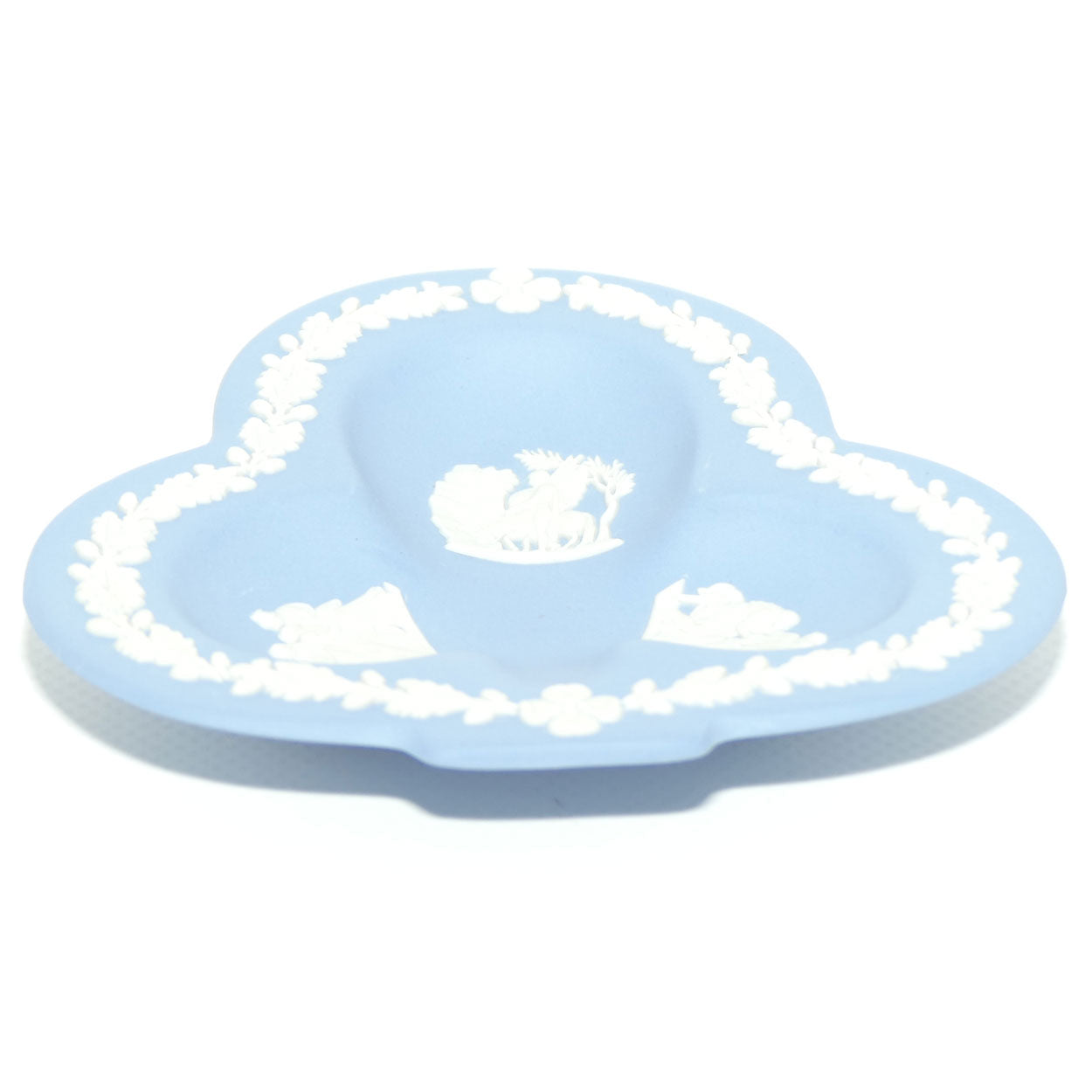 Wedgwood Jasper | White on Pale Blue | Clubs shape dish | #3