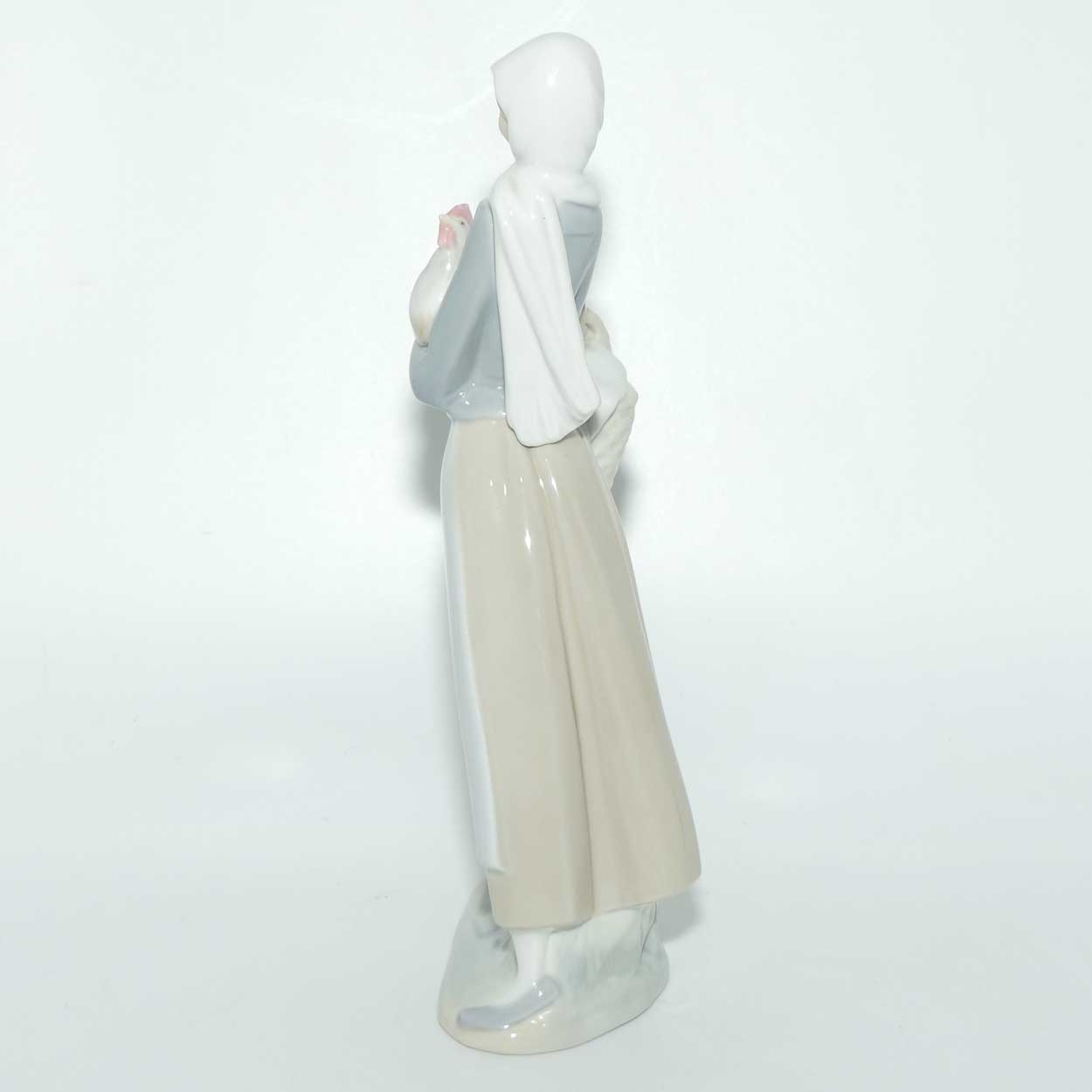 Lladro Spain figure Girl with Cockerel #4591