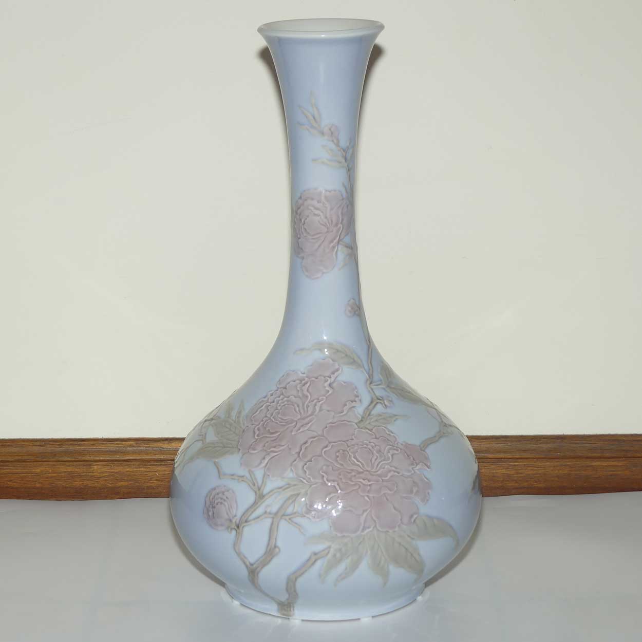 Lladro vase Blue Peonys | 49cm tall