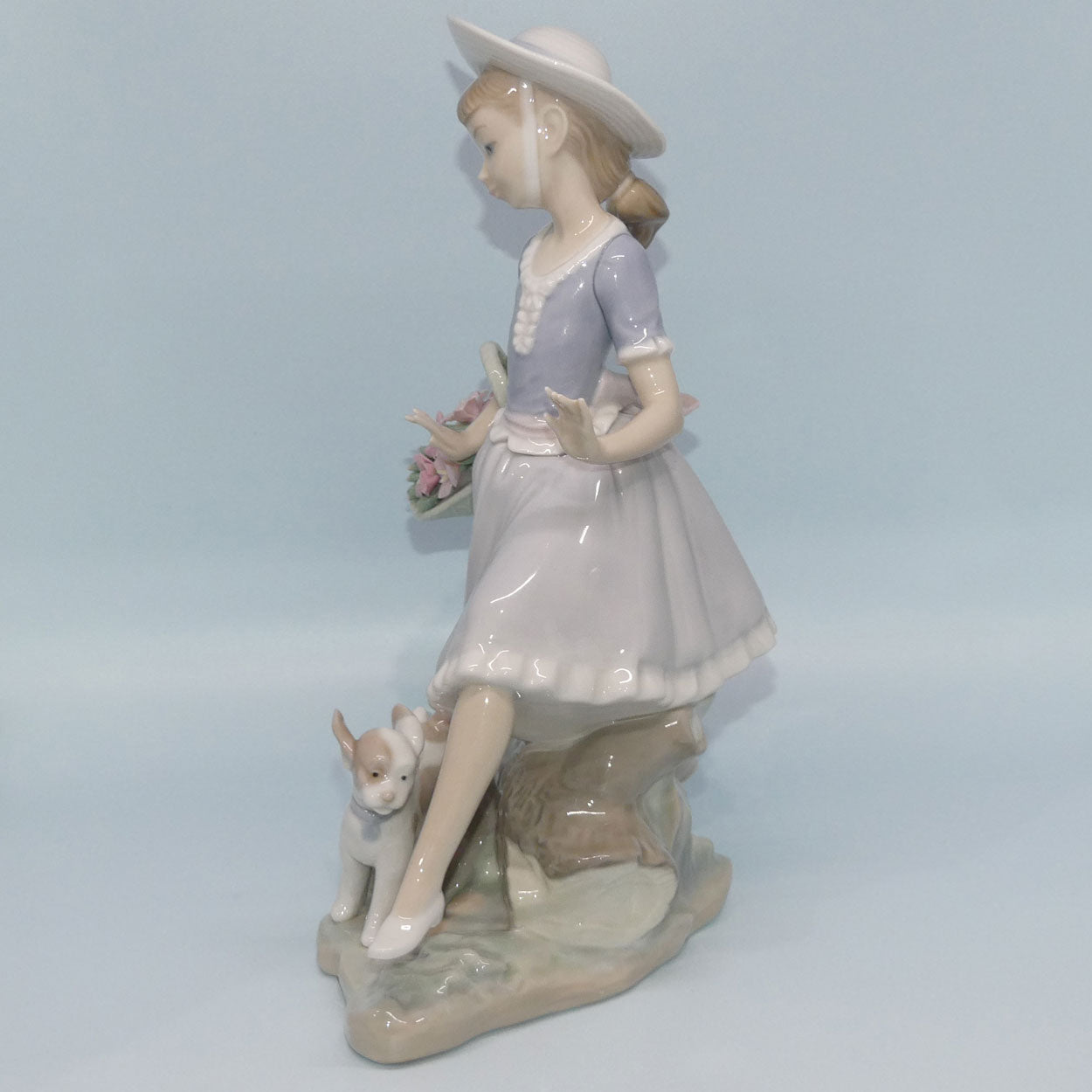 Lladro figure Country Lass with Dog | Mirth in the Country #4920