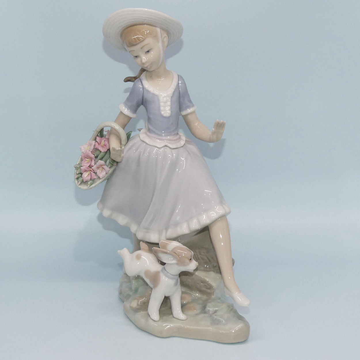Lladro figure Country Lass with Dog | Mirth in the Country #4920