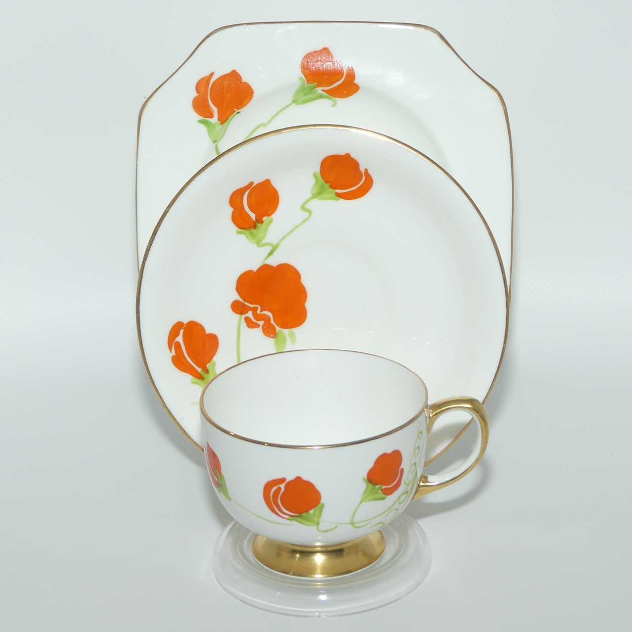 Carlton Ware | Carlton China Orange Poppy trio | Pattern 4992