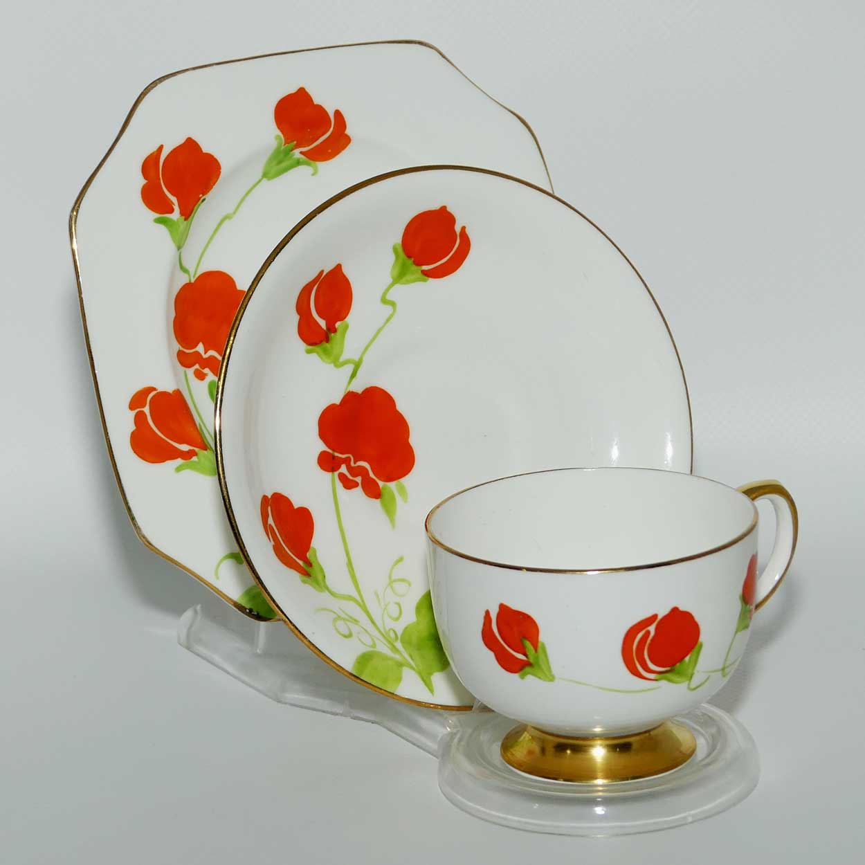 Carlton Ware | Carlton China Orange Poppy trio | Pattern 4992