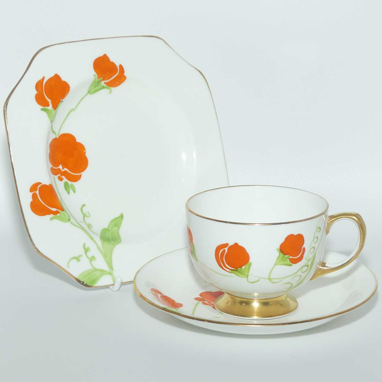Carlton Ware | Carlton China Orange Poppy trio | Pattern 4992