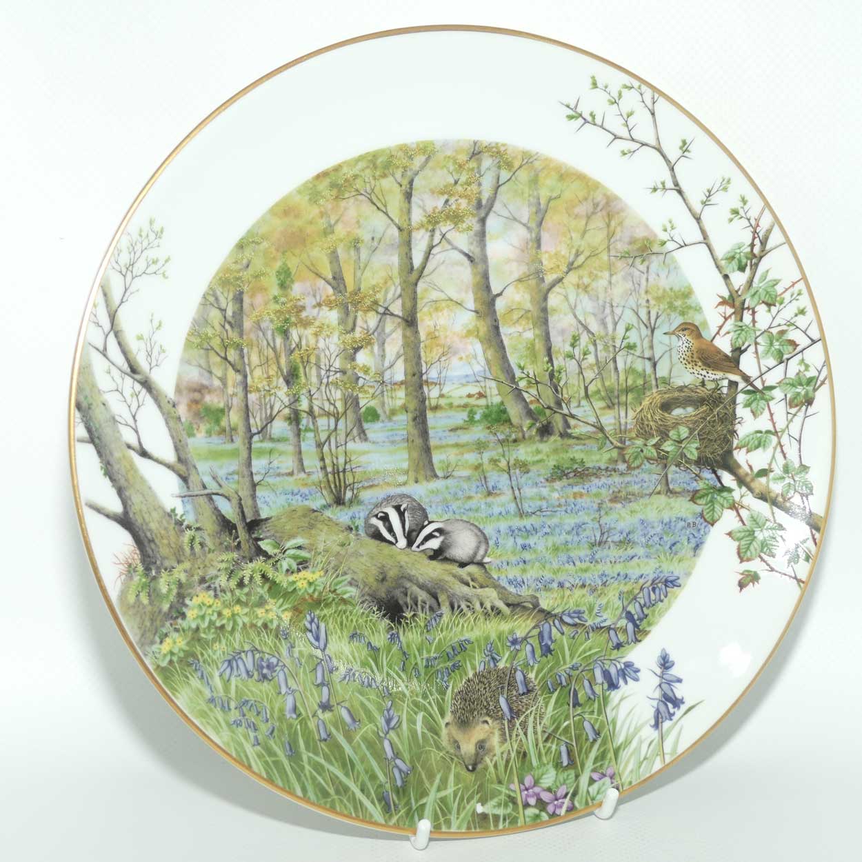 Royal Worcester for Franklin Porcelain | Peter Barnett | Months series | plate #4 | The Woodlands in April