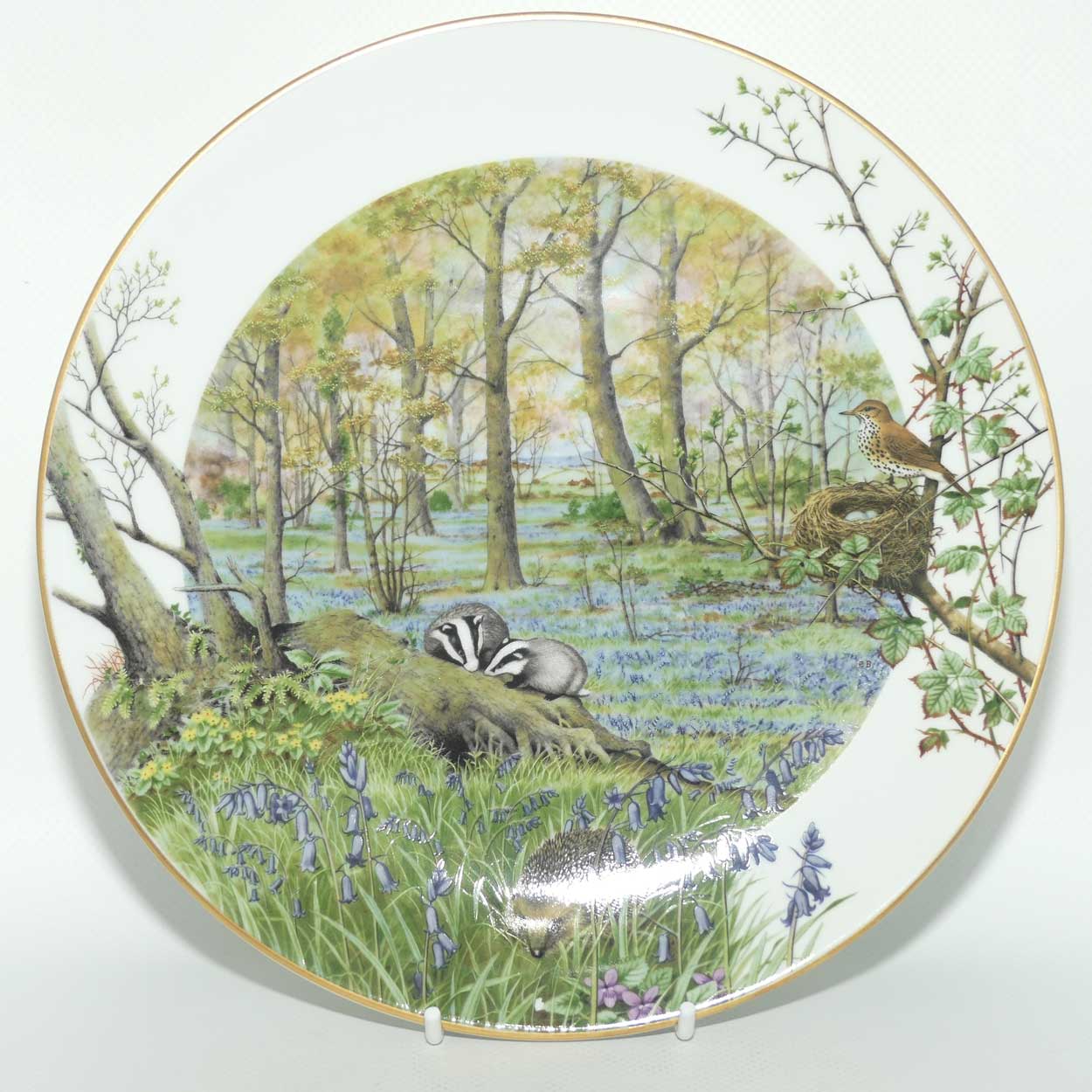 Royal Worcester for Franklin Porcelain | Peter Barnett | Months series | plate #4 | The Woodlands in April