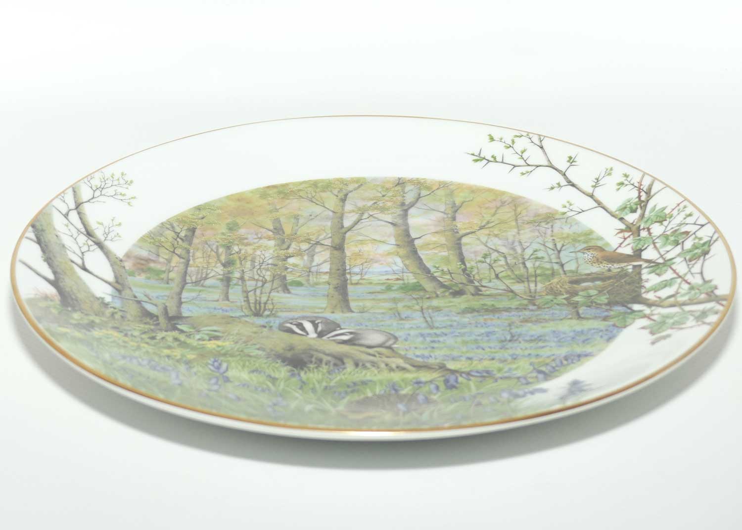 Royal Worcester for Franklin Porcelain | Peter Barnett | Months series | plate #4 | The Woodlands in April