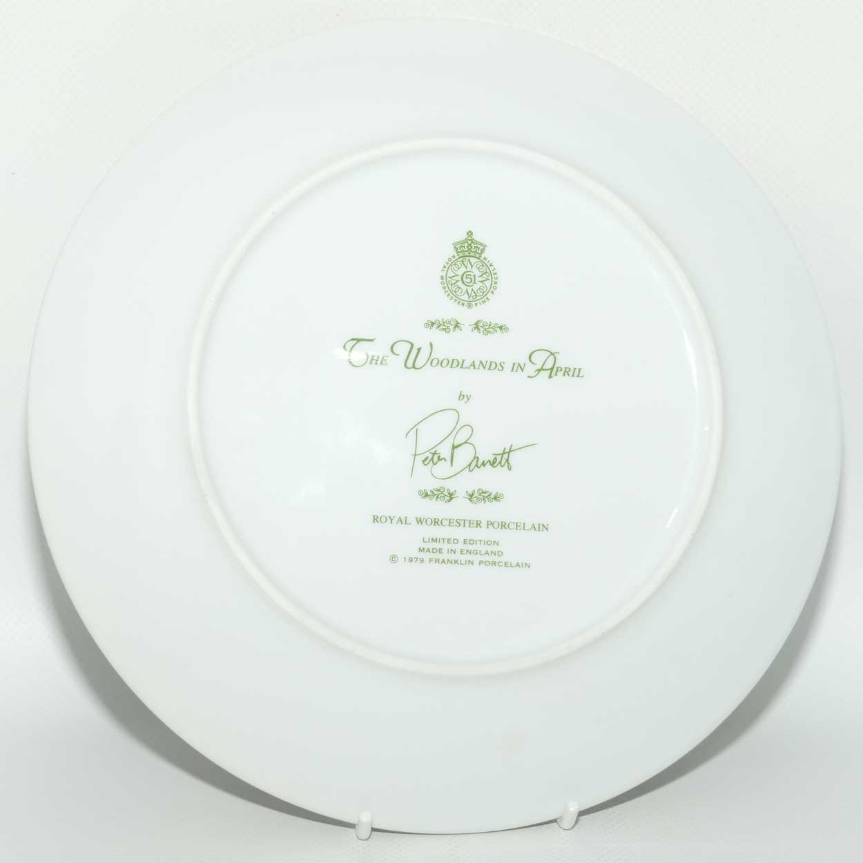 Royal Worcester for Franklin Porcelain | Peter Barnett | Months series | plate #4 | The Woodlands in April
