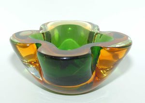 Murano Glass Geode Bowl  | Four section Crimped design