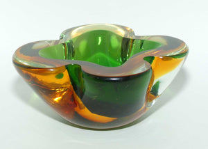 Murano Glass Geode Bowl  | Four section Crimped design