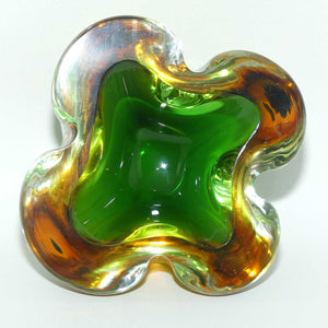 Murano Glass Geode Bowl  | Four section Crimped design