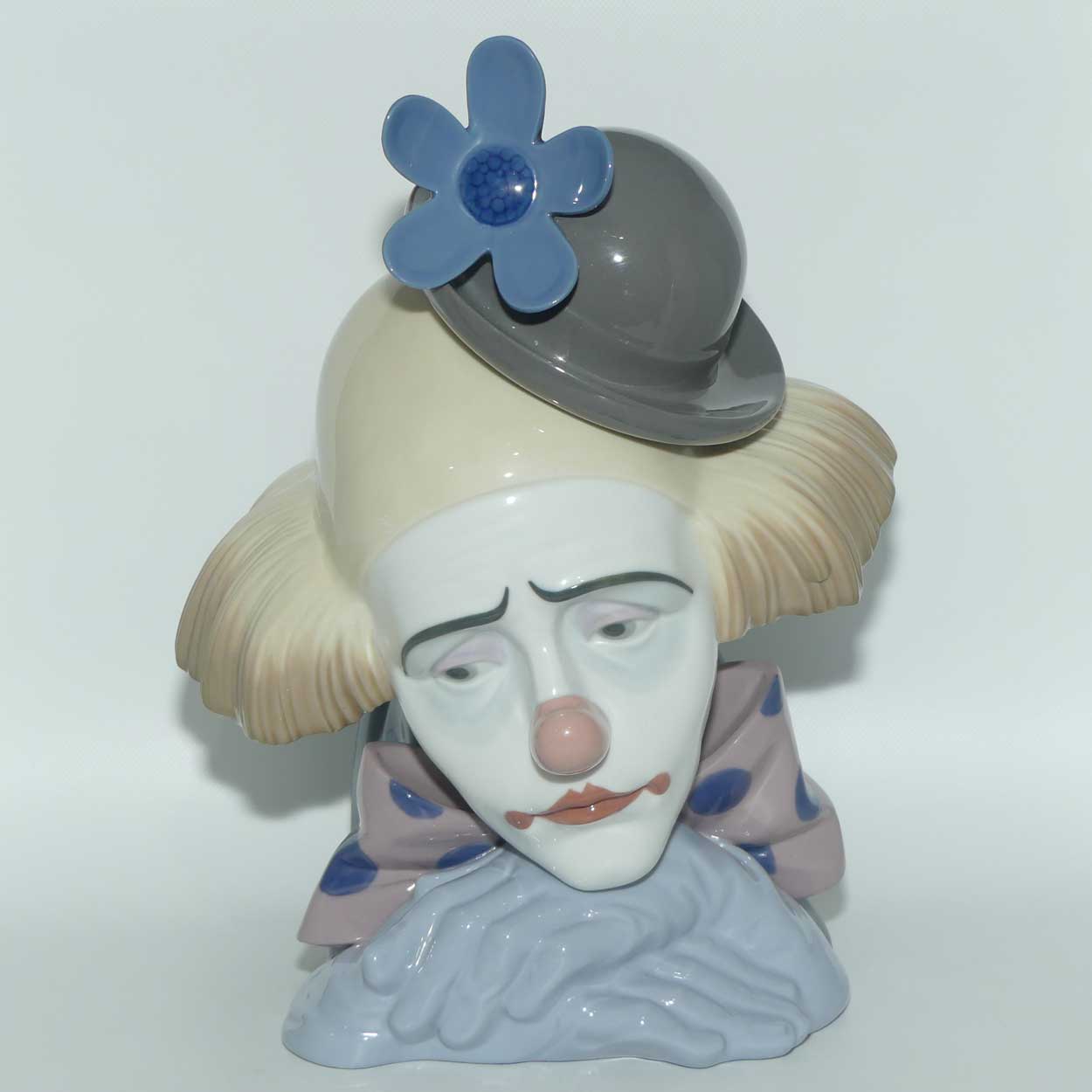 Lladro Clown's Head | Pensive Clown with Bowler Hat | #5130