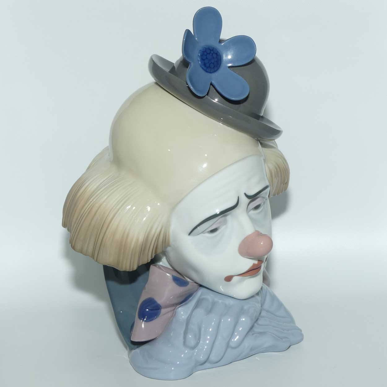 Lladro Clown's Head | Pensive Clown with Bowler Hat | #5130