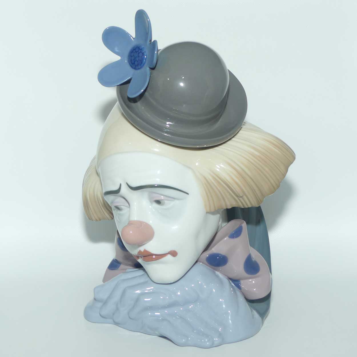 Lladro Clown's Head | Pensive Clown with Bowler Hat | #5130