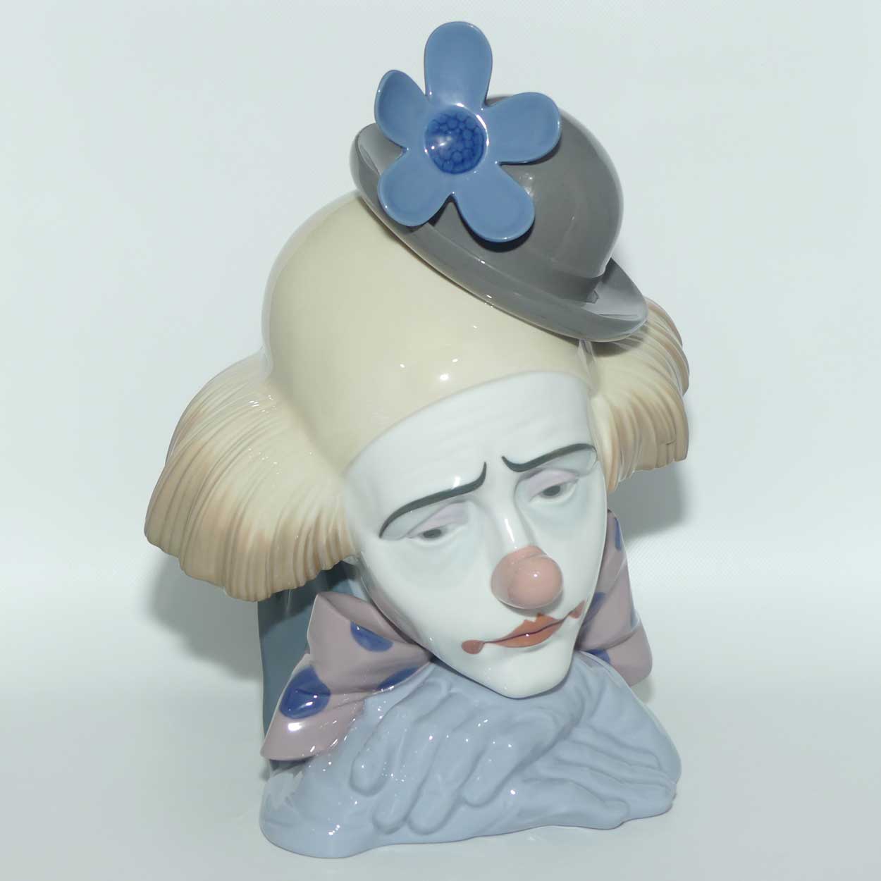 Lladro Clown's Head | Pensive Clown with Bowler Hat | #5130