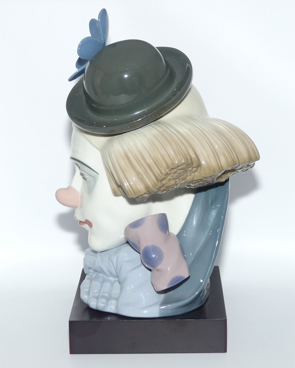 Lladro Clown's Head | Pensive Clown with Bowler Hat | #5130 | with base