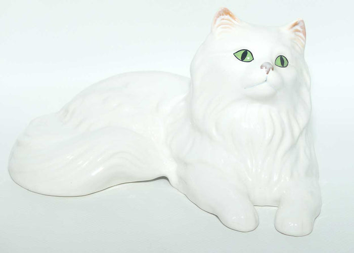 Sylvac #5326 | Long Haired Cat | White with Green Eyes