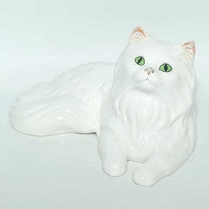 Sylvac #5326 | Long Haired Cat | White with Green Eyes