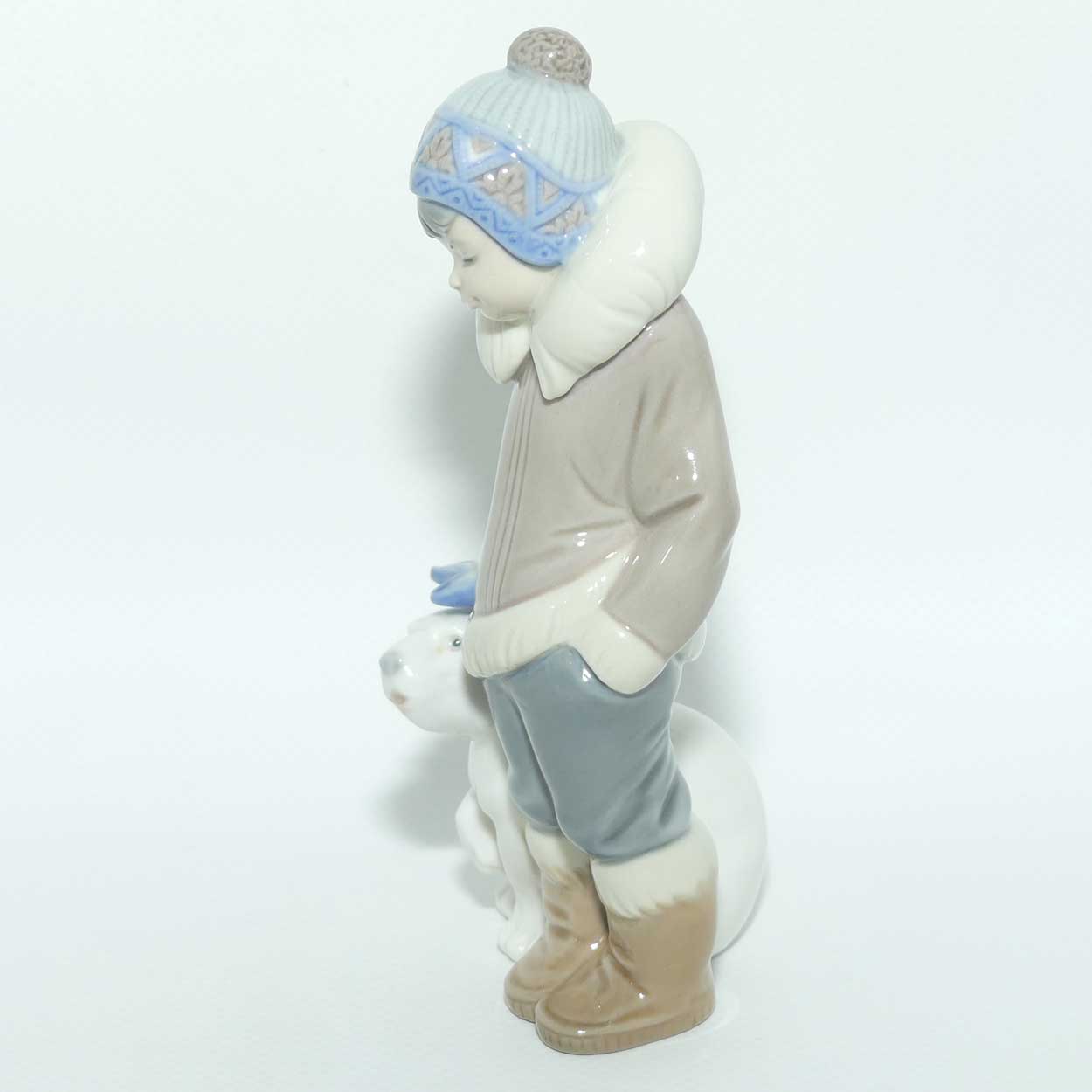 Lladro figure Eskimo Boy with Pet | Boy with Polar Bear Cub | #5238