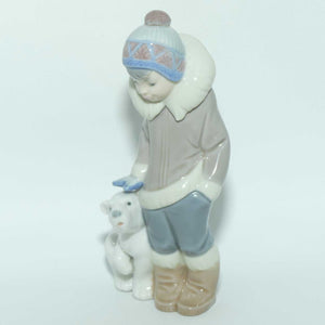 Lladro figure Eskimo Boy with Pet | Boy with Polar Bear Cub | #5238