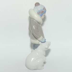 Lladro figure Eskimo Boy with Pet | Boy with Polar Bear Cub | #5238